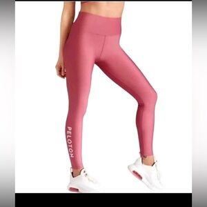 Peloton Solid Flex Leggings NWT Sz L Cycling Spinning Bike Athletic Rose Mauve